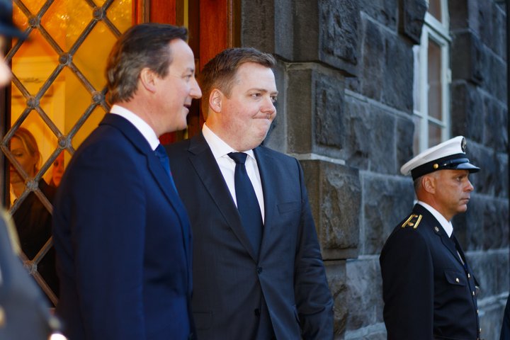 David Cameron, forsætisráðherra Bretlands, og Sigmundur Davíð Gunnlaugsson forsætisráðherra. Bretar eru ekki aðilar að Schengen.