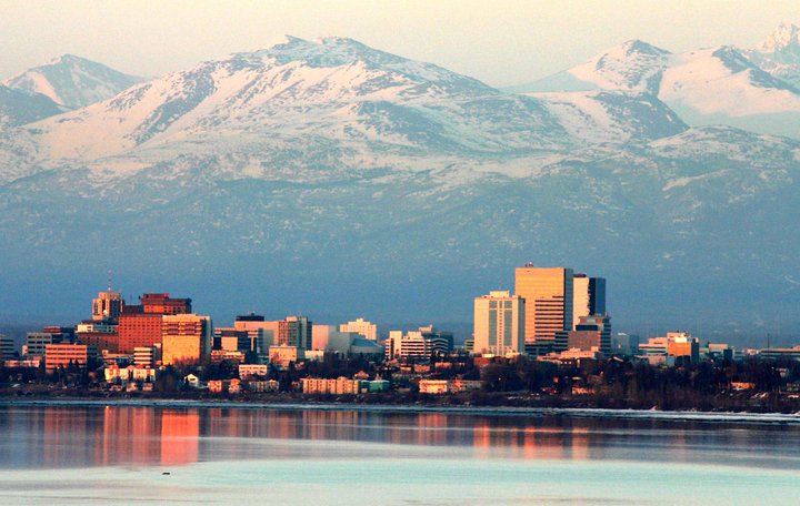 Anchorage, höfuðborg Alaska í Bandaríkjunum