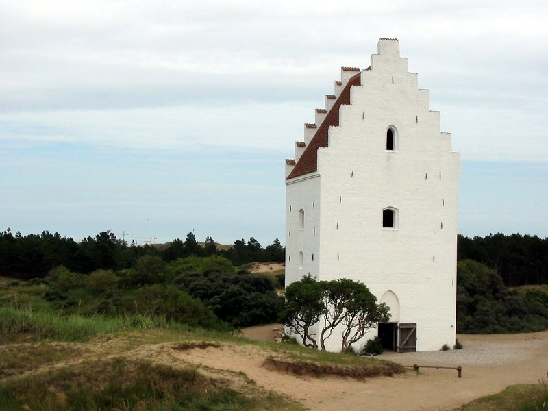 Den tilsandede kirke í Skagen.