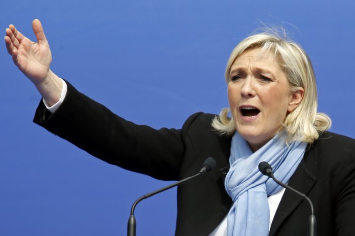 Marine Le Pen, frambjóðandi Þjóðfylkingarinnar í Frakklandi (f. Front Nationale).
