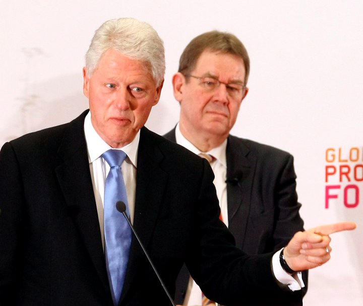 Bill Clinton og Poul Nyrup Rasmussen.
