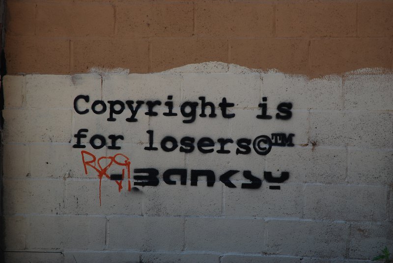 Grafitti verk eftir Banksy.