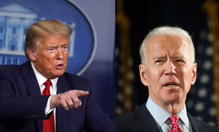 Donald Trump Bandaríkjaforseti og Joe Biden forsetaefni Demókrata