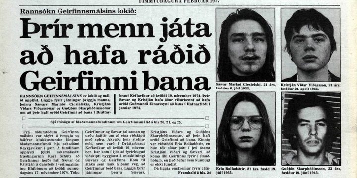 Baksíða Morgunblaðsins 3. febrúar 1977.