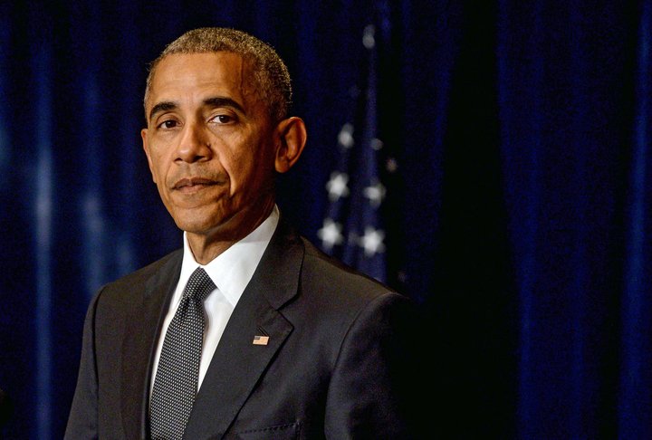 Barack Obama er forseti Bandaríkjanna þar til Donald Trump sver embættiseið í Washington 20. janúar.