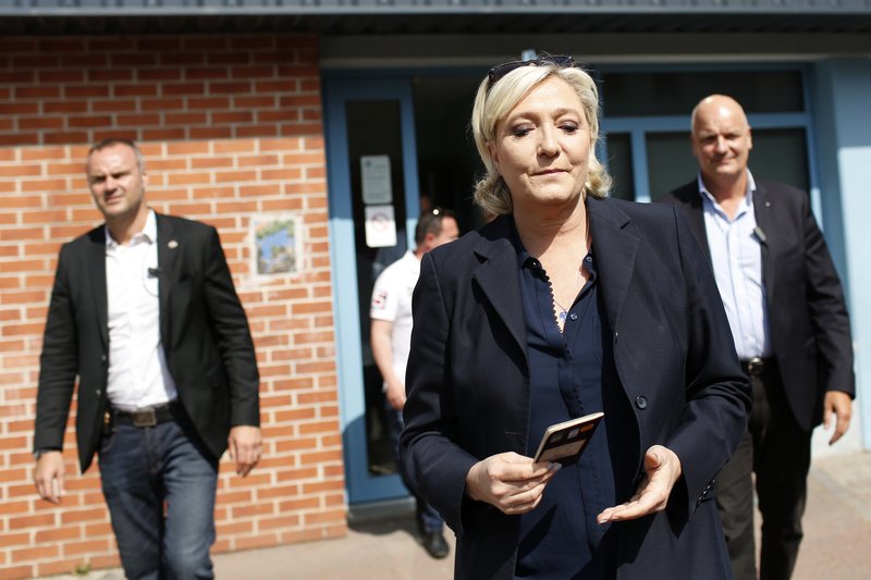 Marine Le Pen, leiðtogi Þjóðfylkingarinnar, náði kjöri í kosningunum.