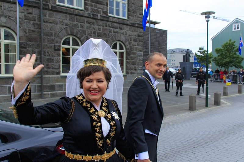 Forsetahjónin á góðri stundu, þegar Guðni Th. Jóhannesson varð formlega forseti Íslands, árið 2016.