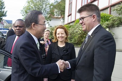 Ban Ki-moon og Gunnar Bragi Sveinsson, þáverandi utanríkisráðherra Íslands.