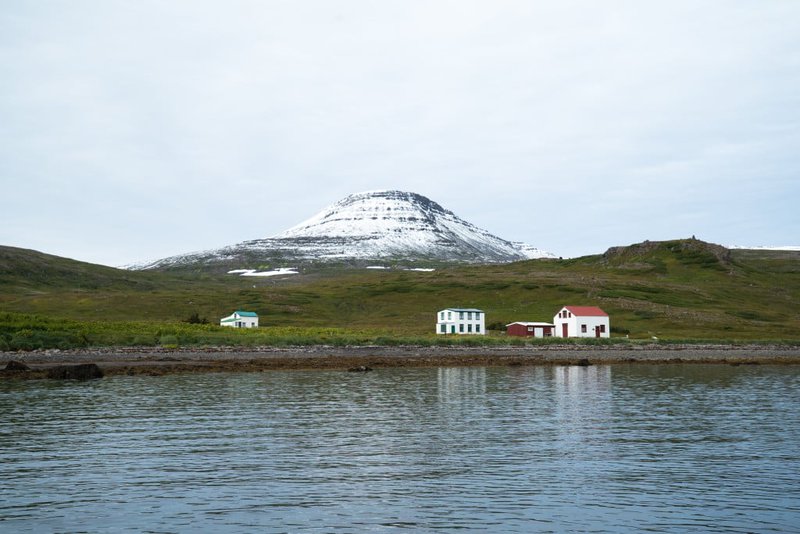 Húsin að Hesteyri. Þar er nú aðeins dvalið yfir sumarmánuðina. Mynd: Westfjords.is