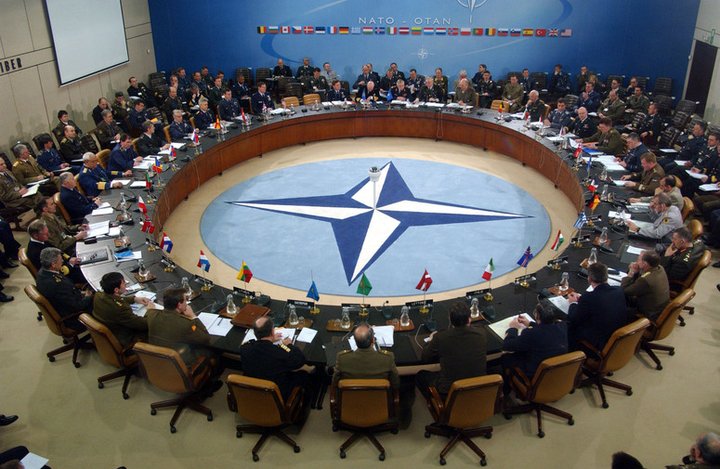 Frá höfuðstöðvum NATO í Brussel.