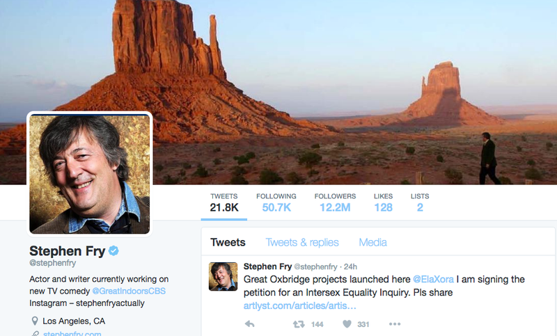 Twitter-reikningur Stephen Fry