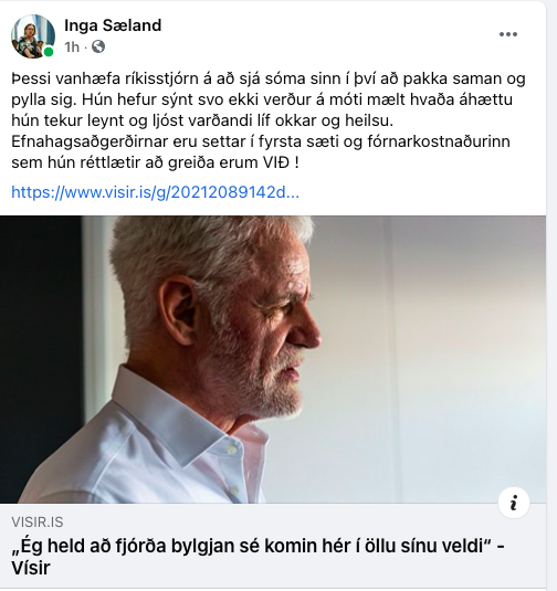 Facebook-síða Ingu Sæland.