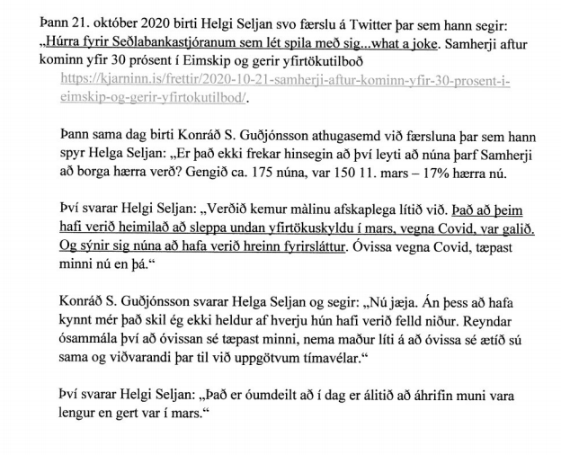 Ummæli sem Helgi Seljan lét falla á samfélagsmiðlum og talin eru brjóta í bága við siðareglur RÚV.