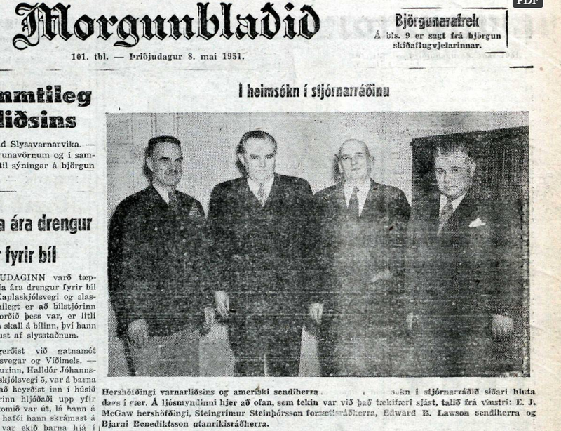 Forsíða Morgunblaðsins, 8. maí 1951.
