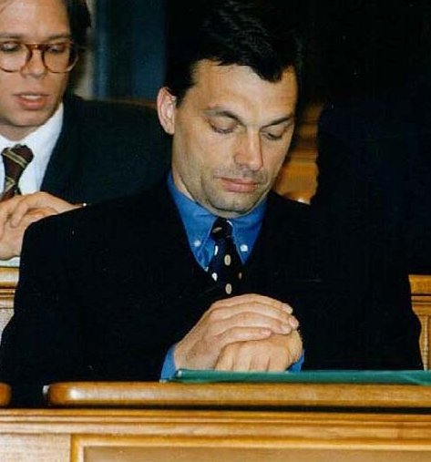 Viktor Orban í stjórnarandstöðu árið 1997 Mynd: Wiki Commons