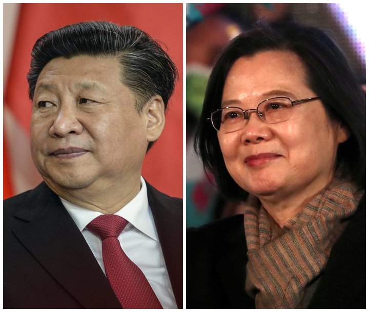 Xi Jinping, forseti Kína, og Tsai Ing-wen, forseti Taívan.