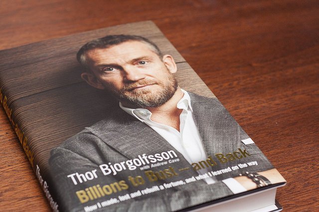 Björgólfur Thor Björgólfsson, framan á bók sinni, Billions to Bust - and Back.