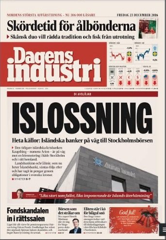 Dagens Industri, fjallar um áhuga á tengingu íslenska bankakerfisins við sænska markaðinn.