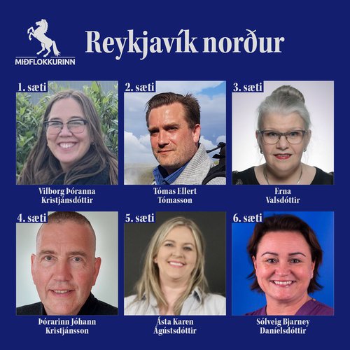 Framboðslisti Miðflokksins í Reykjavík norður.