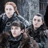 Sistkynin Sansa, Arya og Bran Stark úr sjónvarpsþáttunum Game of Thrones.