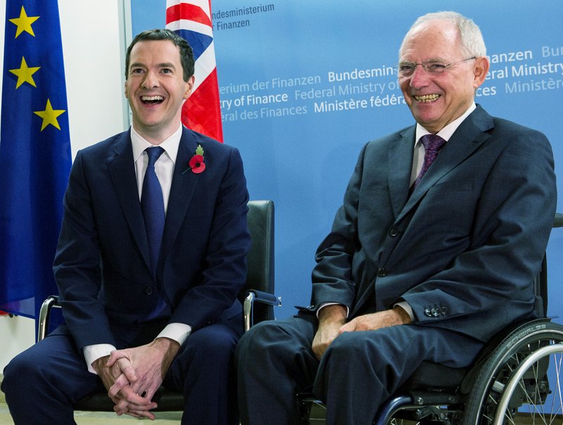 George Osborne og Wolfgang Schäuble eru fjármálaráðherrar Bretlands og Þýskalands.