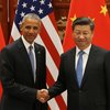 Barack Obama og Xi Jinping stilla sér upp fyrir ljósmyndara við komu Obama til Hangzhou í Kína. Um helgina fór þar fram leiðtogafundur 20 stærstu iðnríkja heims.