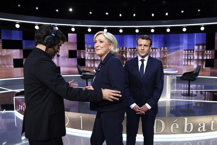 Macron og Le Pen mættust í sjónvarpssal.