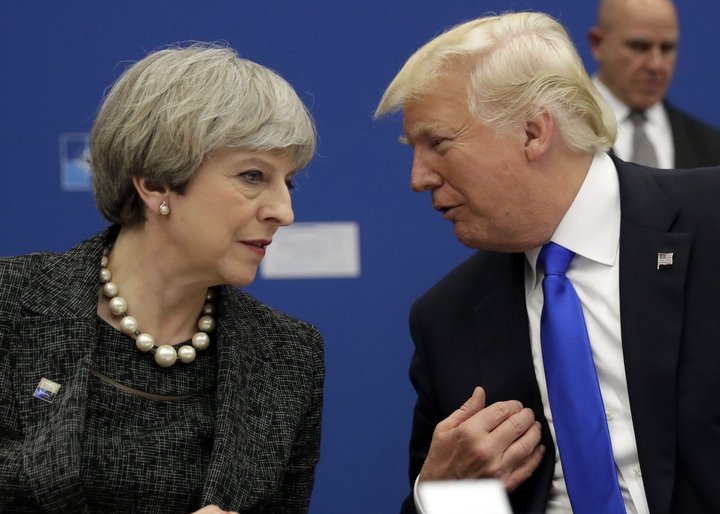 Theresa May forsætisráðherra Bretlands og Donald Trump Bandaríkjaforseti
