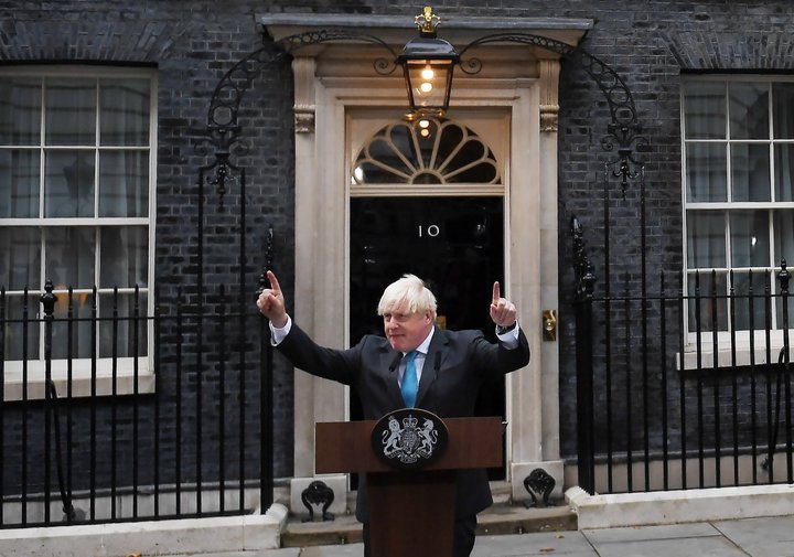 Boris Johnson hélt sína síðustu ræðu sem forsætisráðherra í morgun.