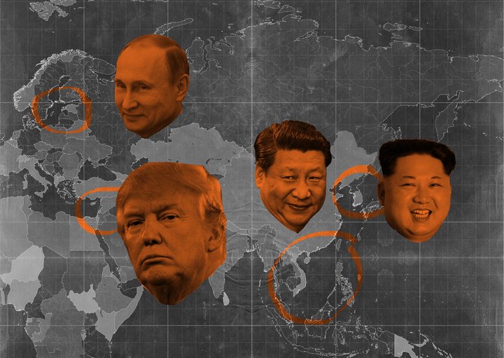 Trump, Putin, Jinping, Kim