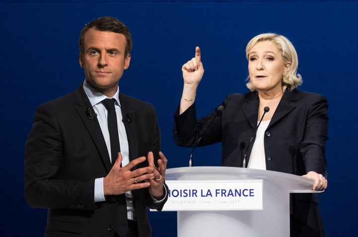 Emmanuel Macron og Marine Le Pen.