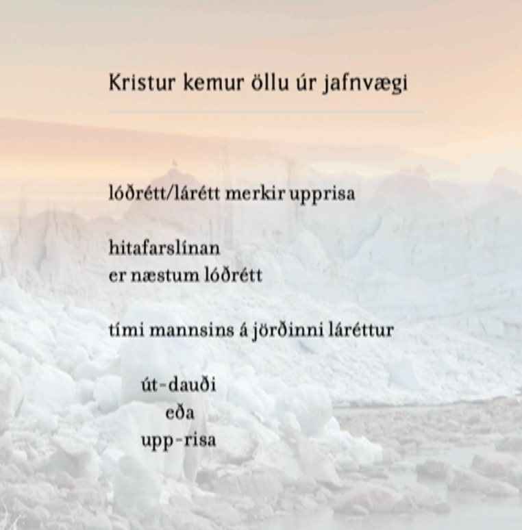 Ljóð eftir Öldu Björk Valdimarsdóttur. Mynd: Skjáskot/Loftslagsdagurinn