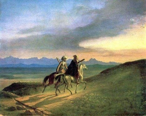 Málverk frá 1838 eftir Mikhail Lermontov – „Minningar frá Kákasusfjöllum.“