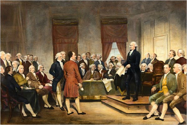 Washington var útnefndur forseti stjórnarskrárþingsins 1787.